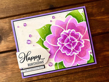 Plum Colored Large Floral Bloom Happy Birthday Card