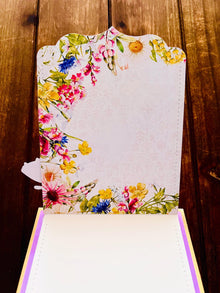 Yellow Beetle Car with Florals and Butterfly Ephemera Happy Birthday Card