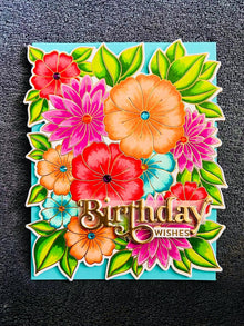 Blooming Garden Florals Birthday Wishes Card