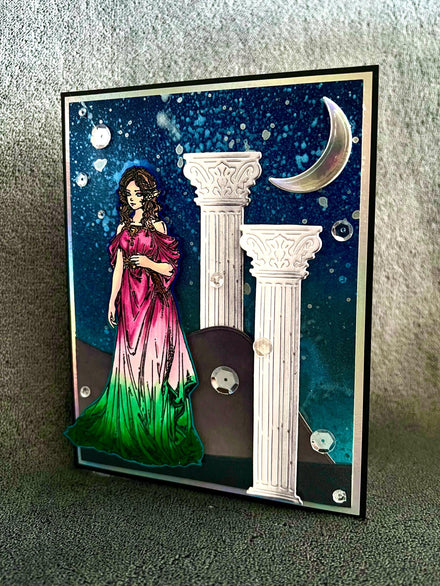 Goddess with Pillars Blank Card