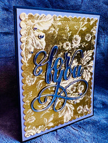 Sophisticated Gold Foil Floral Imprint Card – For You Sentiment