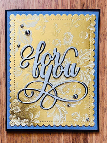 Sophisticated Gold Foil Floral Imprint Card – For You Sentiment