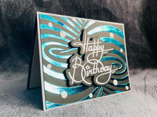 Aqua Foiled Twisted Illusion Birthday Card