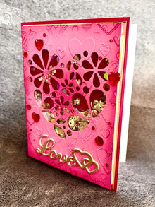 Stylized Heart Cutout Shaker Love Card