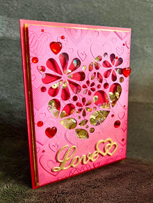 Stylized Heart Cutout Shaker Love Card