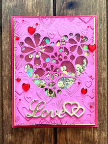 Stylized Heart Cutout Shaker Love Card