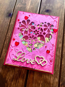 Stylized Heart Cutout Shaker Love Card