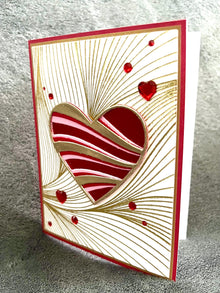 Wavy Heart with Wavy Background Blank Card
