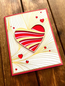 Wavy Heart with Wavy Background Blank Card