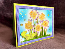 Yellow and Purple Daffodils Sending Birthday Wishes Card