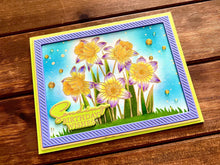 Yellow and Purple Daffodils Sending Birthday Wishes Card