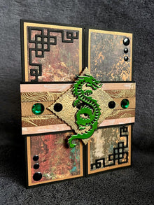 Green Dragon Emblem Blank Gatefold Card