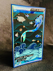 Surface Ascending Mermaid Just a Note Happy Birthday Slimline Card