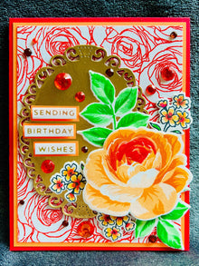 Elegant Orange Rose Birthday Wishes Card – Perfect for Special Celebrations