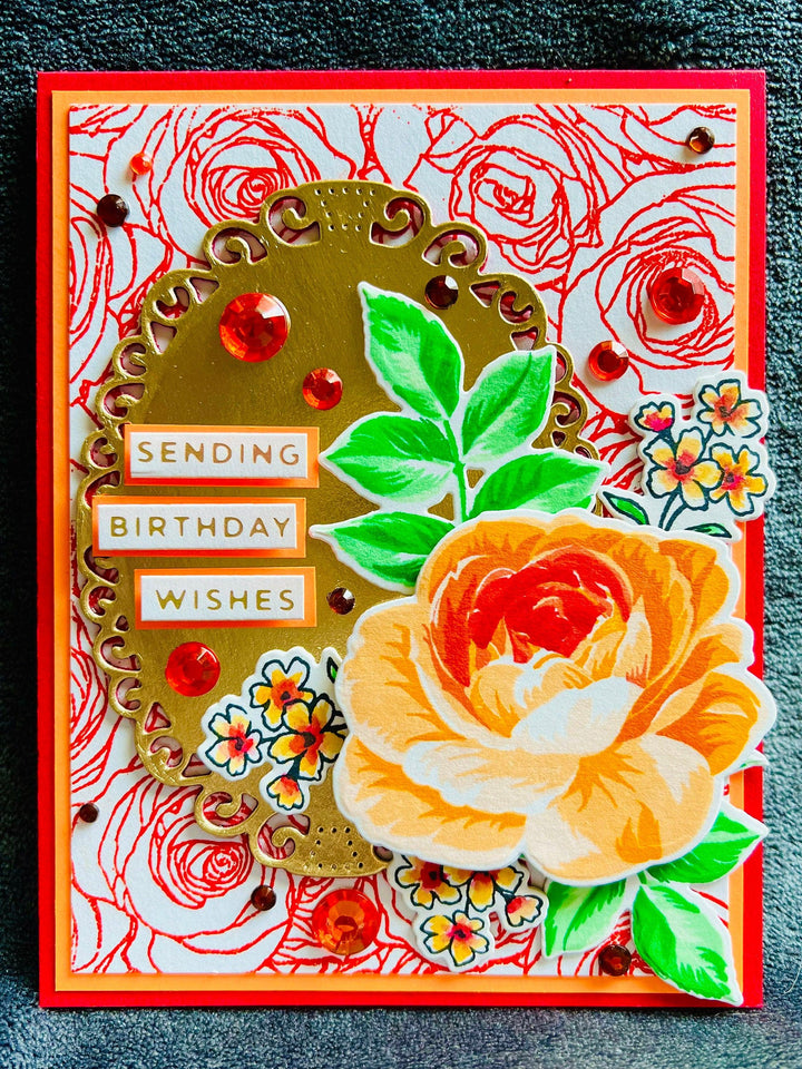 Elegant Orange Rose Birthday Wishes Card – Perfect for Special Celebrations