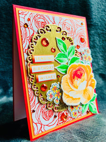 Elegant Orange Rose Birthday Wishes Card – Perfect for Special Celebrations