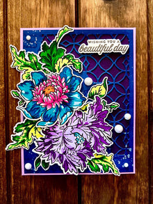 Exquisite Lavender and Teal Blooms Wishing You A Beautiful Day Card