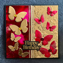 Butterfly Clusters Alcohol Ink Happy Birthday Card