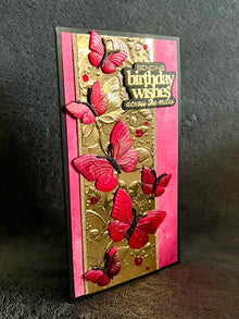 Butterfly Cluster Mini Slimline Birthday Wishes Across the Miles Card