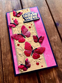 Butterfly Cluster Mini Slimline Birthday Wishes Across the Miles Card