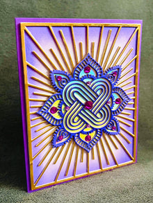 Purple Zen Mandala Radiant Rays Blank Card