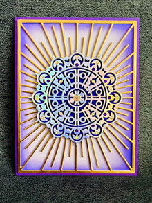 Holographic Silver Medallion Radiant Rays Blank Card