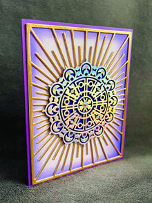 Holographic Silver Medallion Radiant Rays Blank Card