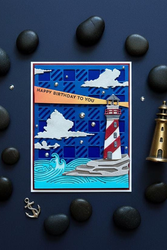 Lighthouse at Night Scene Happy Birthday to You Card