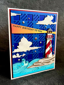 Lighthouse at Night Scene Happy Birthday to You Card