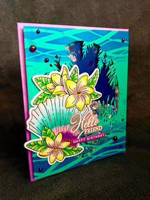 Seashell Hello Friend Happy Birthday Shaker Card