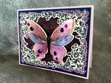 Flutter Wing Violet and Blue Butterfly Blank Card