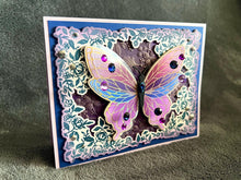 Flutter Wing Violet and Blue Butterfly Blank Card