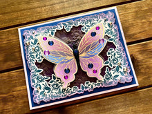 Flutter Wing Violet and Blue Butterfly Blank Card