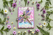 Floral Dragonfly Themed Happy Birthday Card