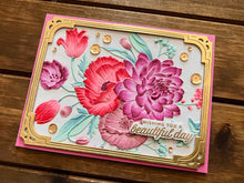 Pink and Mauve Embossed Florals Wishing You a Beautiful Day Card