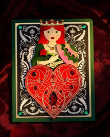 Queen of Hearts Blank Card - Flat Lay