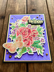 Roses and Butterfly Birthday Wishes Card (Testing Shuttle)