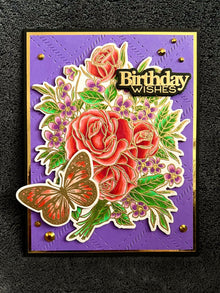 Roses and Butterfly Birthday Wishes Card (Testing Shuttle)