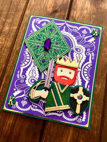 Green King of Diamonds Blank Card