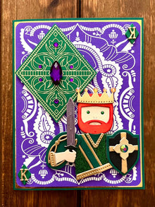 Green King of Diamonds Blank Card