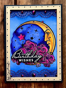 Crescent Moon Birthday Wishes Card