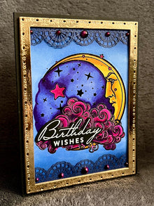 Crescent Moon Birthday Wishes Card