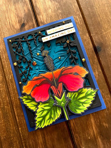 Centered Orange Hibiscus Wishing You an Amazing Day Card