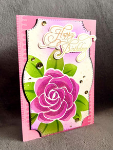 Mauve Rose Happy Birthday Card
