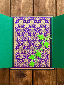 Passion Flower Filigree Panel Gatefold Blank Card