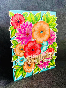 Blooming Garden Florals Birthday Wishes Card