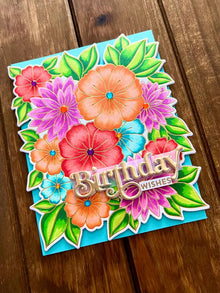 Blooming Garden Florals Birthday Wishes Card