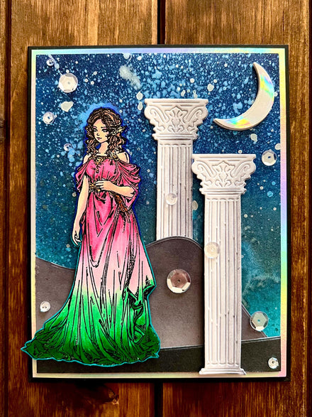 Goddess with Pillars Blank Card