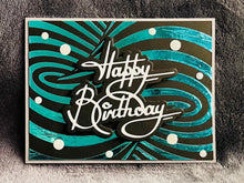 Aqua Foiled Twisted Illusion Birthday Card