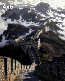 Great Wall Above the Clouds | Epic Misty Mountain Fortress | Dramatic Chinese Fantasy Landscape Print |